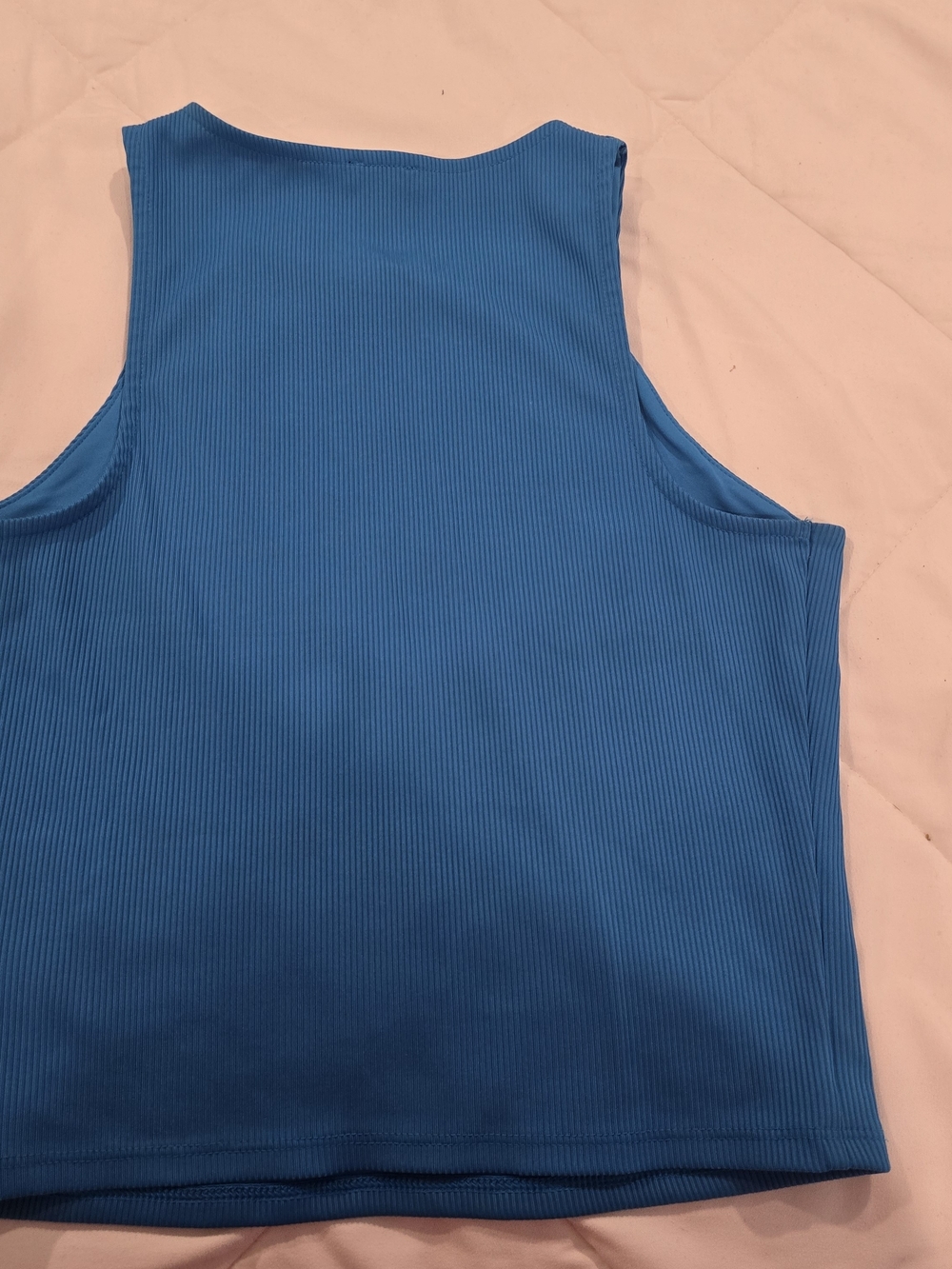 Express Body Contour Ribbed Tank Top - Blue - Picture 4 of 7